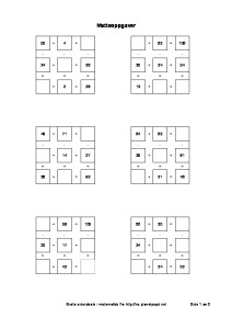 tall kryssord sudoku mattekryss addisjon og substraksjon pluss minus 3x3 ruter enkle oppgaver-thumbnail