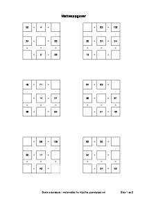 tall kryssord sudoku mattekryss addisjon og substraksjon pluss minus 3x3 ruter enkle oppgaver-thumbnail