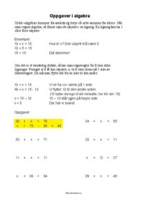 algebra ligninger innforing 1 ark 212x300 